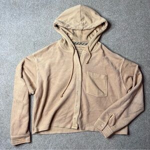 American Eagle Corduroy Hooded Button Up